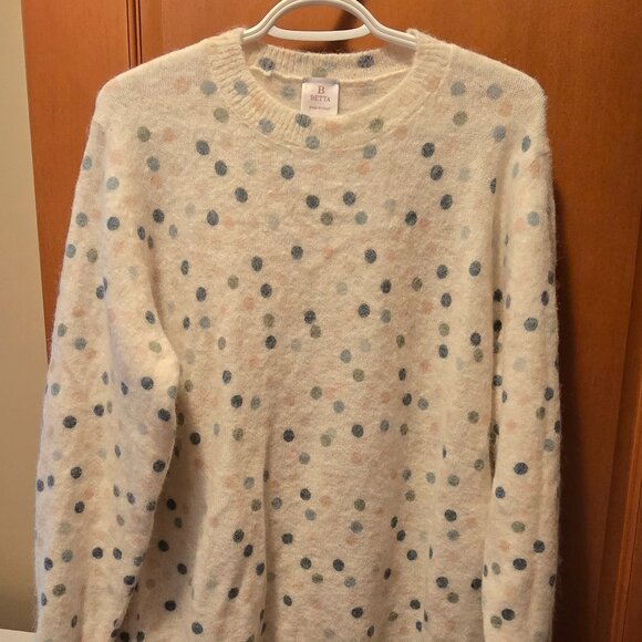 Betta Sweaters - Betta Mohair Alpaca Blend Sweater Womens Plus Size 1X Blue Made In Italy